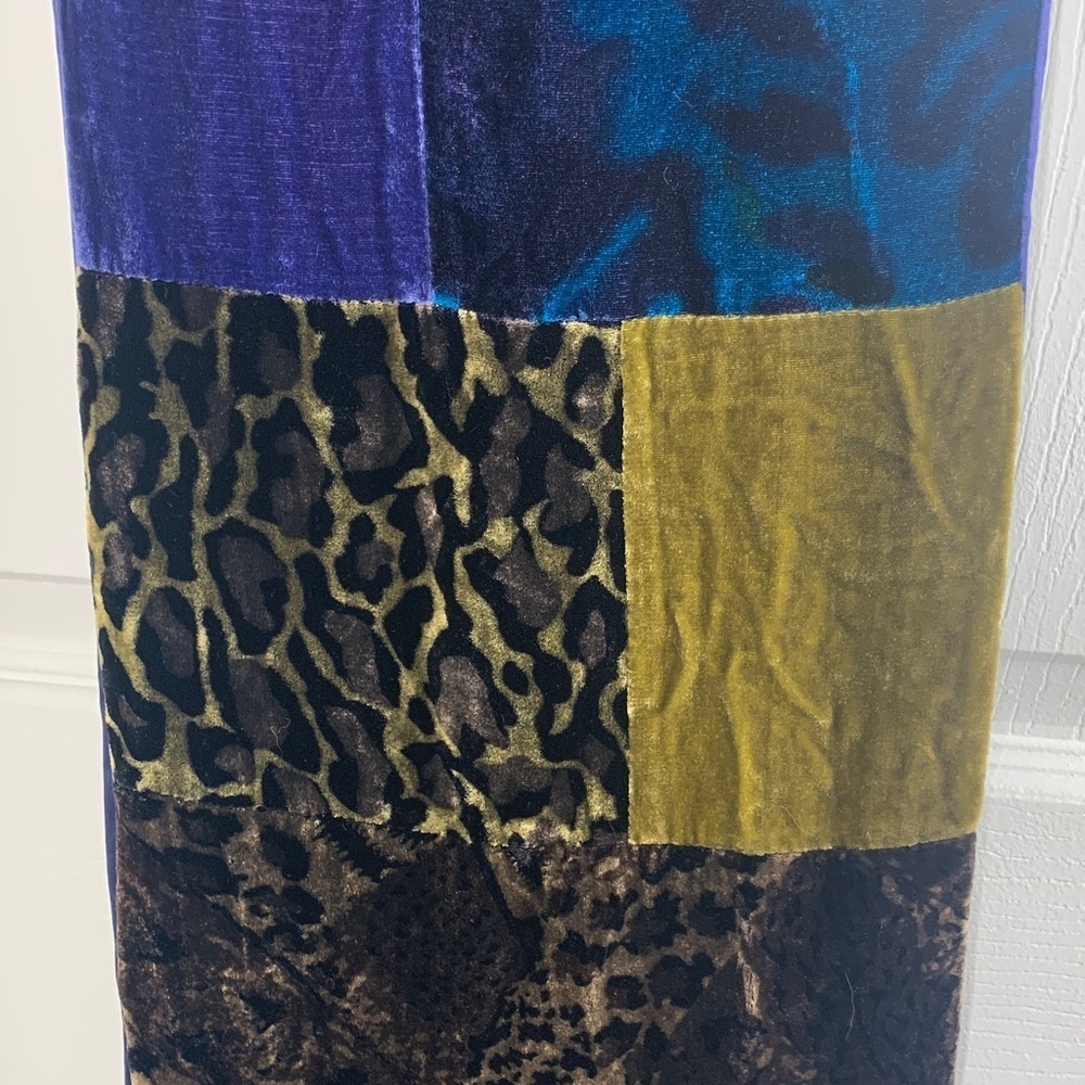 Redfish designs velvet patchwork scarf multi-colored